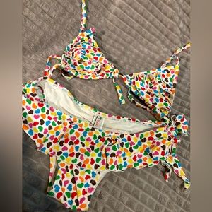 Colorful hearts bikini used!